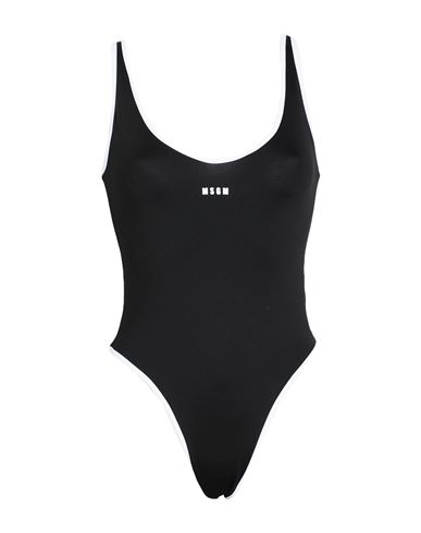 Msgm Woman One-piece Swimsuit Black Size Xs Polyamide, Elastane