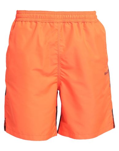 Off-white Man Swim Trunks Orange Size Xl Polyester