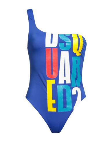 Dsquared2 Woman One-piece Swimsuit Blue Size 8 Polyamide, Elastane