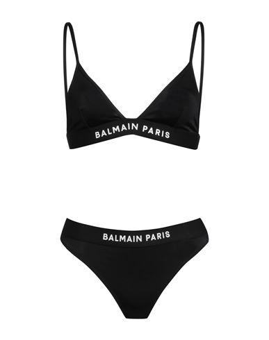 Balmain Woman Bikini Black Size 8 Polyamide, Elastane
