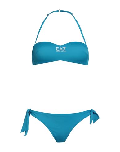Ea7 Woman Bikini Azure Size 10 Polyester, Elastane In Blue