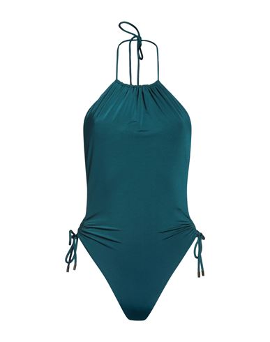 Saint Laurent Woman One-piece Swimsuit Deep Jade Size M Polyamide, Elastane In Green