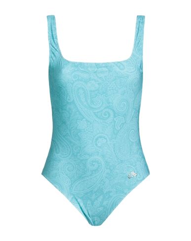 Etro Woman One-piece Swimsuit Sky Blue Size 8 Polyamide, Elastane