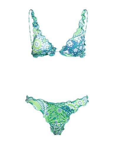 F**k Project Woman Bikini Green Size M Polyester, Elastane