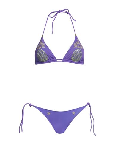 Pin Up Stars Woman Bikini Dark Purple Size Xs Polyamide, Metal, Elastane