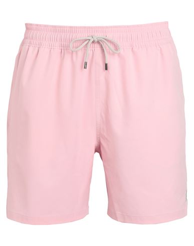 Shop Polo Ralph Lauren 5.5-inch Traveler Swim Trunk Man Swim Trunks Light Pink Size L Recycled Polyester,