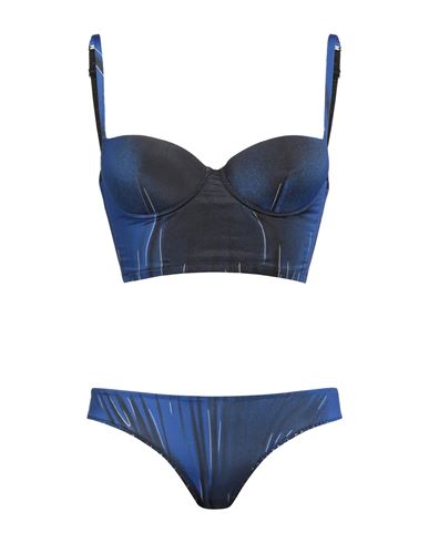 Moschino Woman Bikini Blue Size 6 Polyester, Elastane
