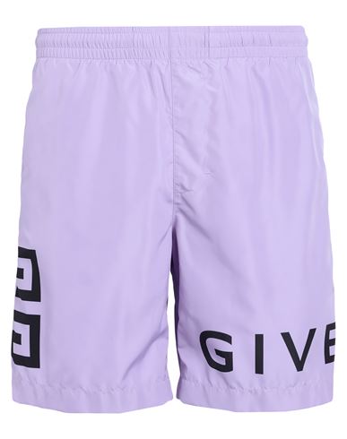 Shop Givenchy Man Swim Trunks Lilac Size S Polyester In Purple