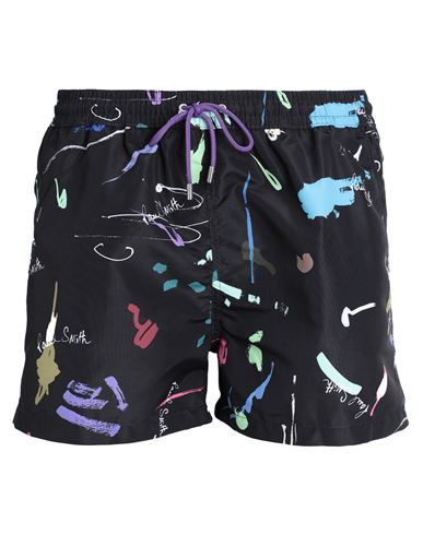 Shop Paul Smith Man Swim Trunks Black Size Xl Recycled Polyester, Polyester