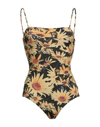 Shop Jil Sander Woman One-piece Swimsuit Yellow Size M Polyamide, Elastane