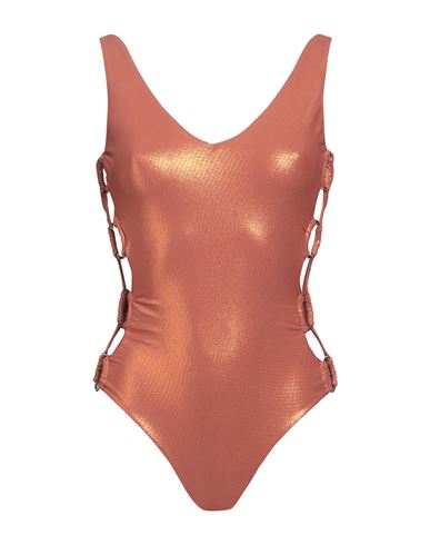 Shop Vicolo Woman One-piece Swimsuit Rust Size S Polyamide, Elastane In Red