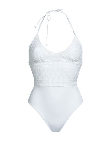 Shop Ermanno Scervino Beachwear Woman One-piece Swimsuit White Size S Polyamide, Elastane