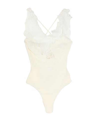 Ermanno Scervino Beachwear Woman One-piece Swimsuit Cream Size M Polyamide, Elastane, Polyester In White