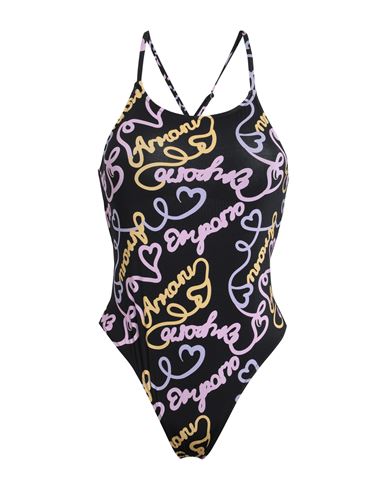 Shop Emporio Armani Ladies Knit Swimsuit Woman One-piece Swimsuit Black Size L Polyamide, Elastane