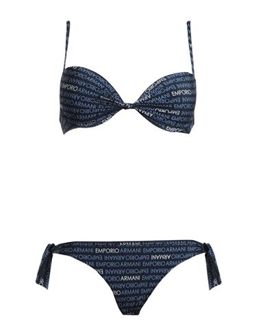Shop Emporio Armani Ladies Knit Bikini Woman Bikini Midnight Blue Size L Polyamide, Elastane In Navy Blue