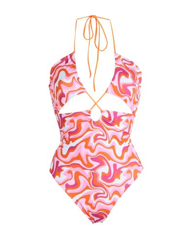 Mc2 Saint Barth Kinsley Woman One-piece Swimsuit Pink Size L Polyester, Elastane