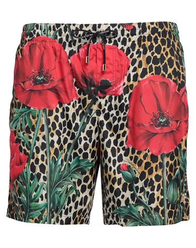 Shop Dolce & Gabbana Man Swim Trunks Beige Size 38 Polyester