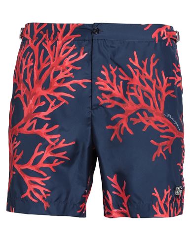 Shop Dolce & Gabbana Beachwear Man Swim Trunks Navy Blue Size 30 Polyester