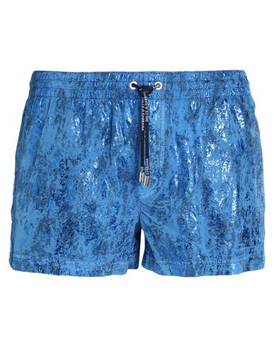 Dolce & Gabbana Beachwear Man Swim Trunks Blue Size 36 Polyamide