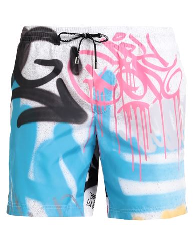 Dolce & Gabbana Beachwear Man Swim Trunks Azure Size 38 Polyester In Blue