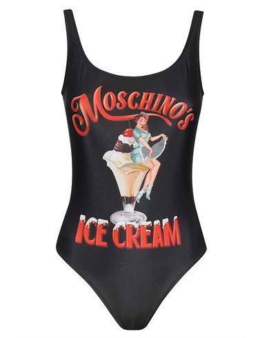 Moschino Swimsuit Woman One-piece Swimsuit Black Size 10 Polyester