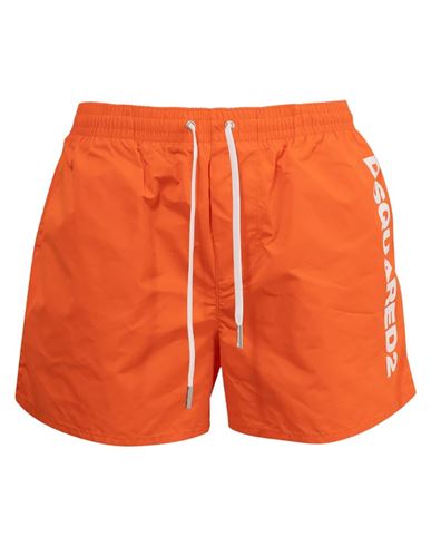Shop Dsquared2 Boxer Swimsuit Man Swim Trunks Orange Size 36 Polyamide