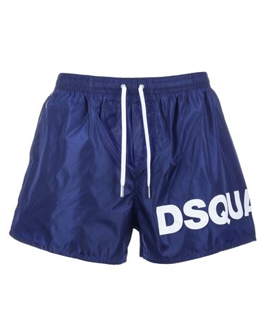 Shop Dsquared2 Boxer Swimsuit Man Swim Trunks Midnight Blue Size 38 Polyamide