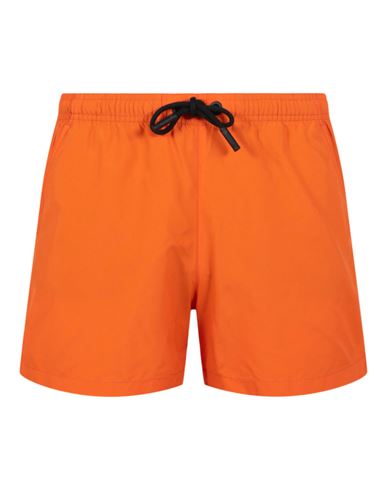 Shop Marcelo Burlon County Of Milan Marcelo Burlon Polyamide Swim Shorts Man Swim Trunks Orange Size Xxl Polyamide
