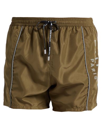 Balmain Badeshorts Mit Logo-print In Green