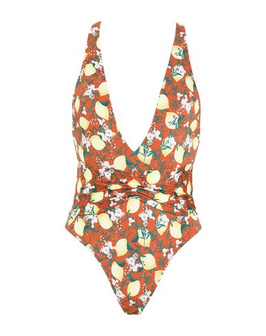 Shop La Perla Woman One-piece Swimsuit Orange Size L Polyester, Elastane