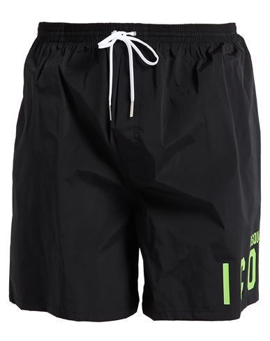 Dsquared2 Man Swim Trunks Black Size 38 Polyamide, Elastane In Black