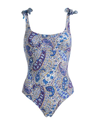 Gianantonio Paladini Woman One-piece Swimsuit Blue Size 14 Polyamide, Lycra, Silk In Blue