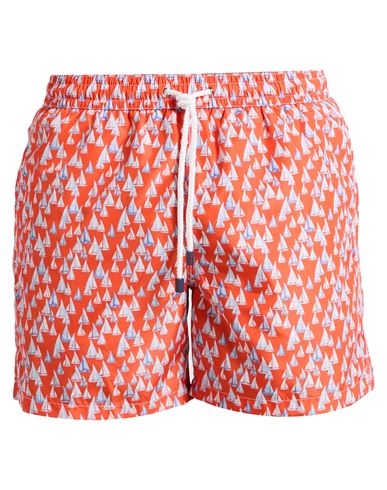 Fiorio Man Swim Trunks Orange Size Xl Polyester In Orange