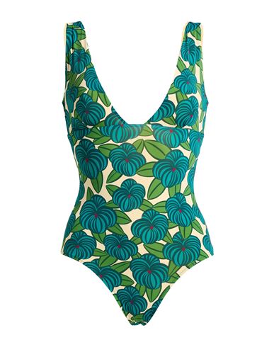 Siyu Woman One-piece Swimsuit Green Size 6 Polyamide, Elastane In Green