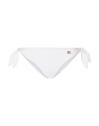 Dolce & Gabbana Logo-plaque Side-tie Bikini Bottom In White