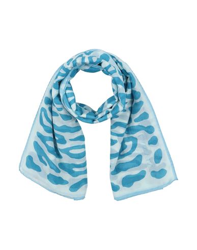Lanvin Woman Scarf Light Blue Size - Cotton, Silk In Blue