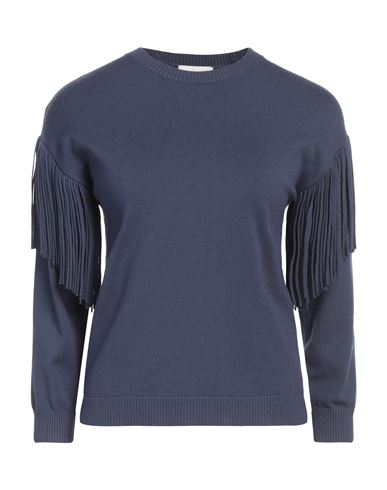 Marella Monochrome Woman Sweater Navy Size Xl Viscose, Polyester