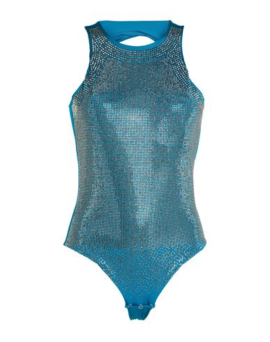 Fisico Cristina Ferrari Fisico Woman Bodysuit Turquoise Size Xs Polyamide, Elastane In Blue