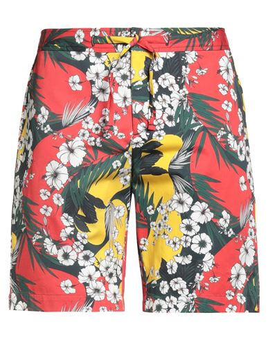 Orlebar Brown Man Shorts & Bermuda Shorts Red Size 30 Cotton In Animal Print