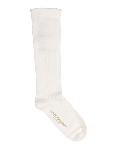 Dolce & Gabbana Woman Socks & Hosiery White Size 6 Cotton, Polyamide, Elastane