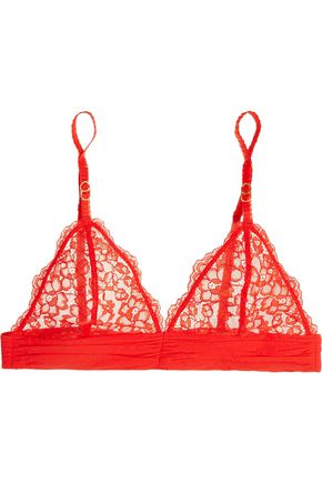 STELLA McCARTNEY Meg Alluring stretch-lace and Swiss-dot jersey soft-cup bra