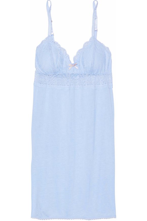 Lace-paneled jersey chemise | EBERJEY | Sale up to 70% off | THE OUTNET