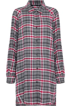 DKNY DKNY WOMAN CHECKED FLANNEL NIGHTDRESS MULTICOLOR,3074457345618733815