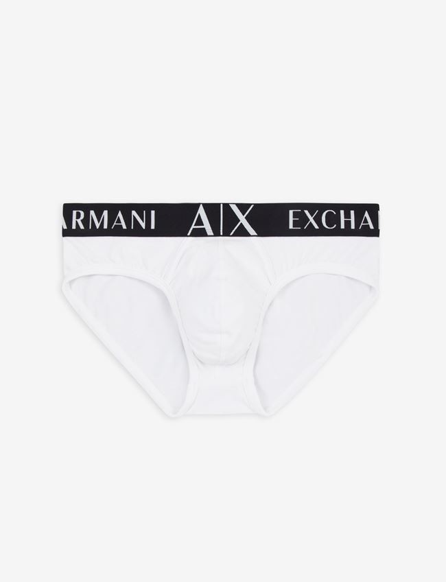 Armani Exchange Slip Bianco Cotone, Elastan