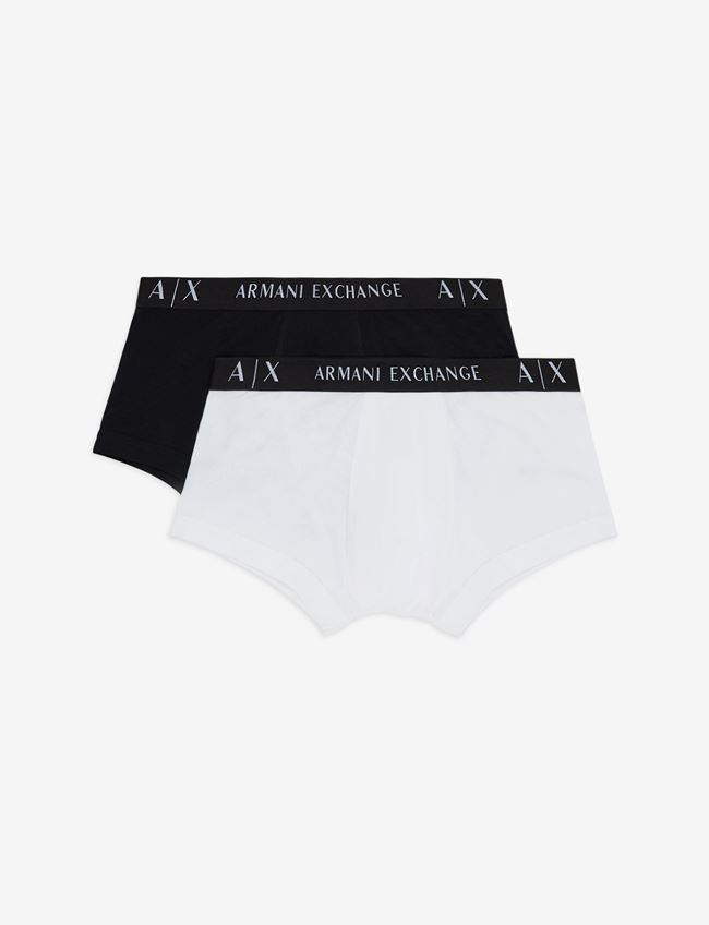 Armani Exchange Boxer Nero/Bianco Cotone, Elastan