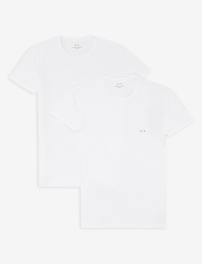 Armani Exchange Maglietta Intima Bianco Cotone, Elastan