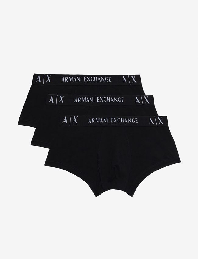 Armani Exchange Boxer Nero Cotone, Elastan