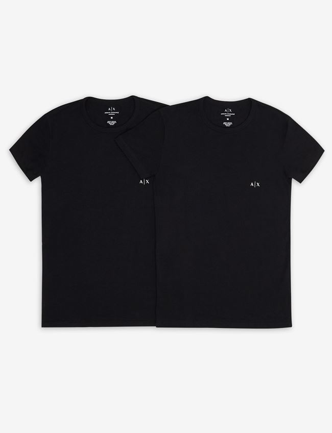 Armani Exchange Maglietta Intima Nero Cotone, Elastan