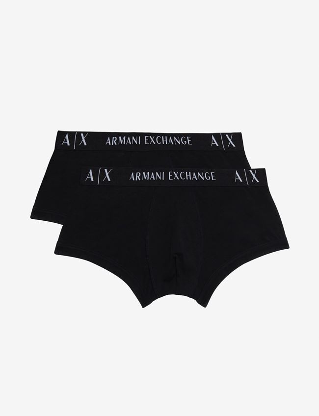 Armani Exchange Boxer Nero Cotone, Elastan