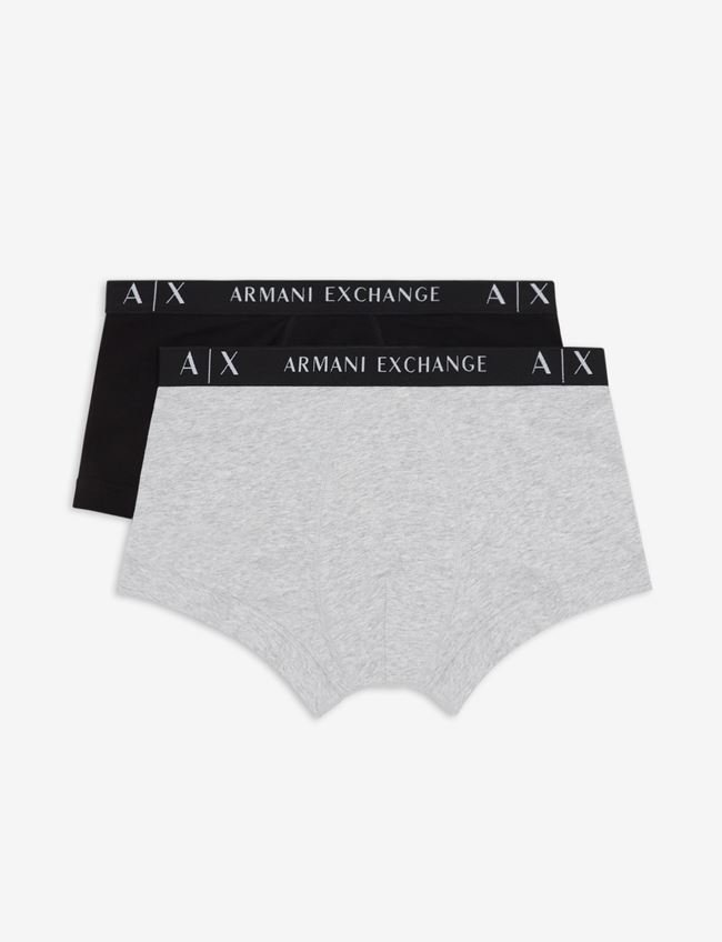 Armani Exchange Boxer Nero Cotone, Elastan